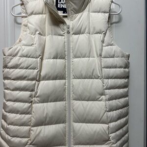 Lands' End Women's Off-White Quilted Vest